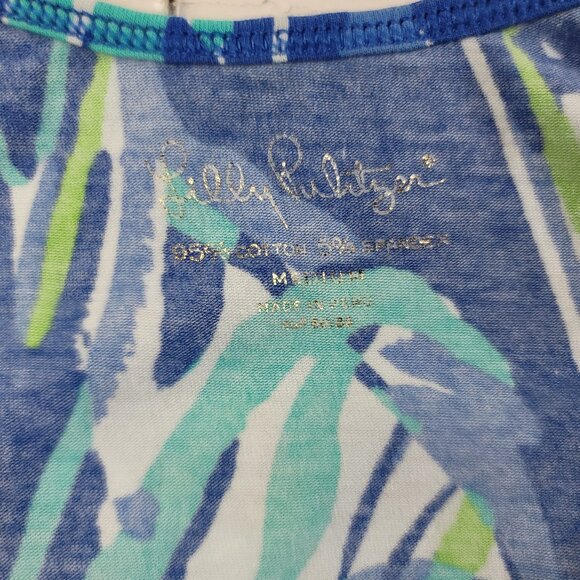 Lilly Pulitzer Blue Crush Bamboom Print, Tabbie Tank Top - Picture 5 of 7